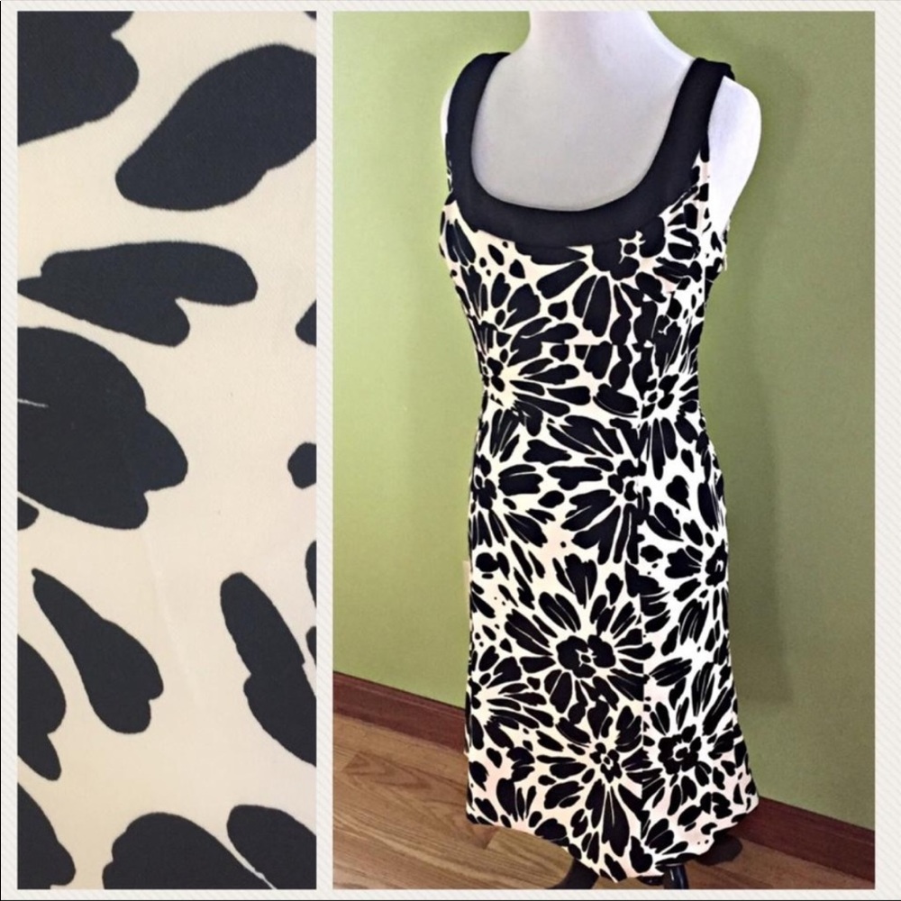 Evan Picone Black and Cream Mini Dress